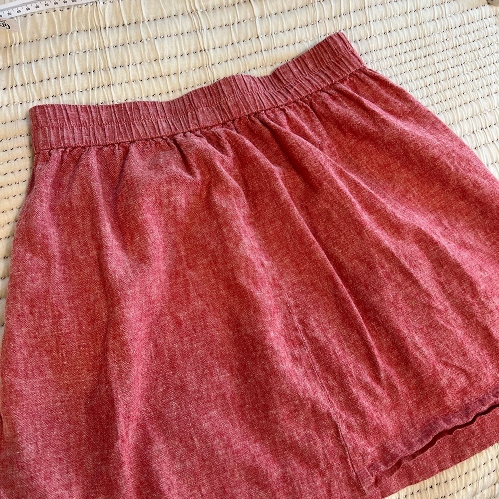 Loft Red linen mini Skirt small - Picture 6 of 6